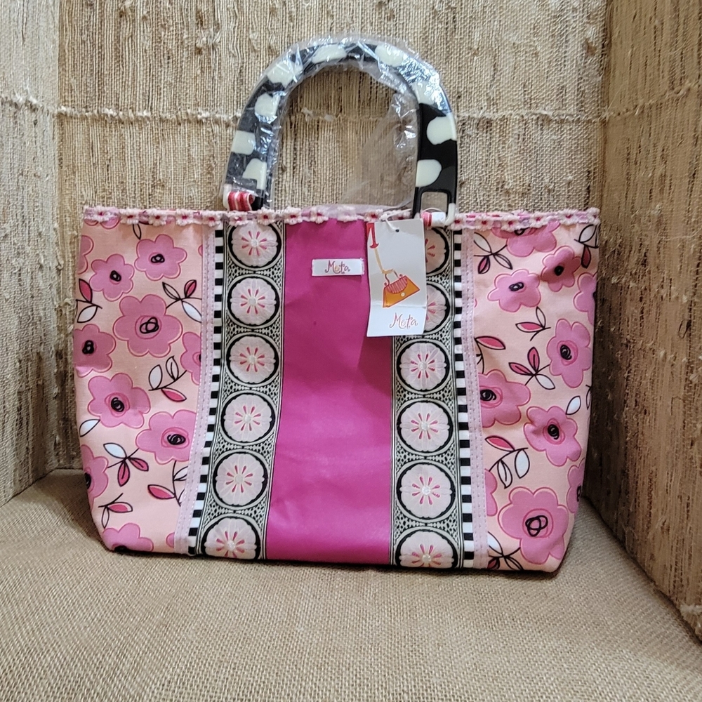 Meta Bright Floral Mixed Print Acrylic Tote